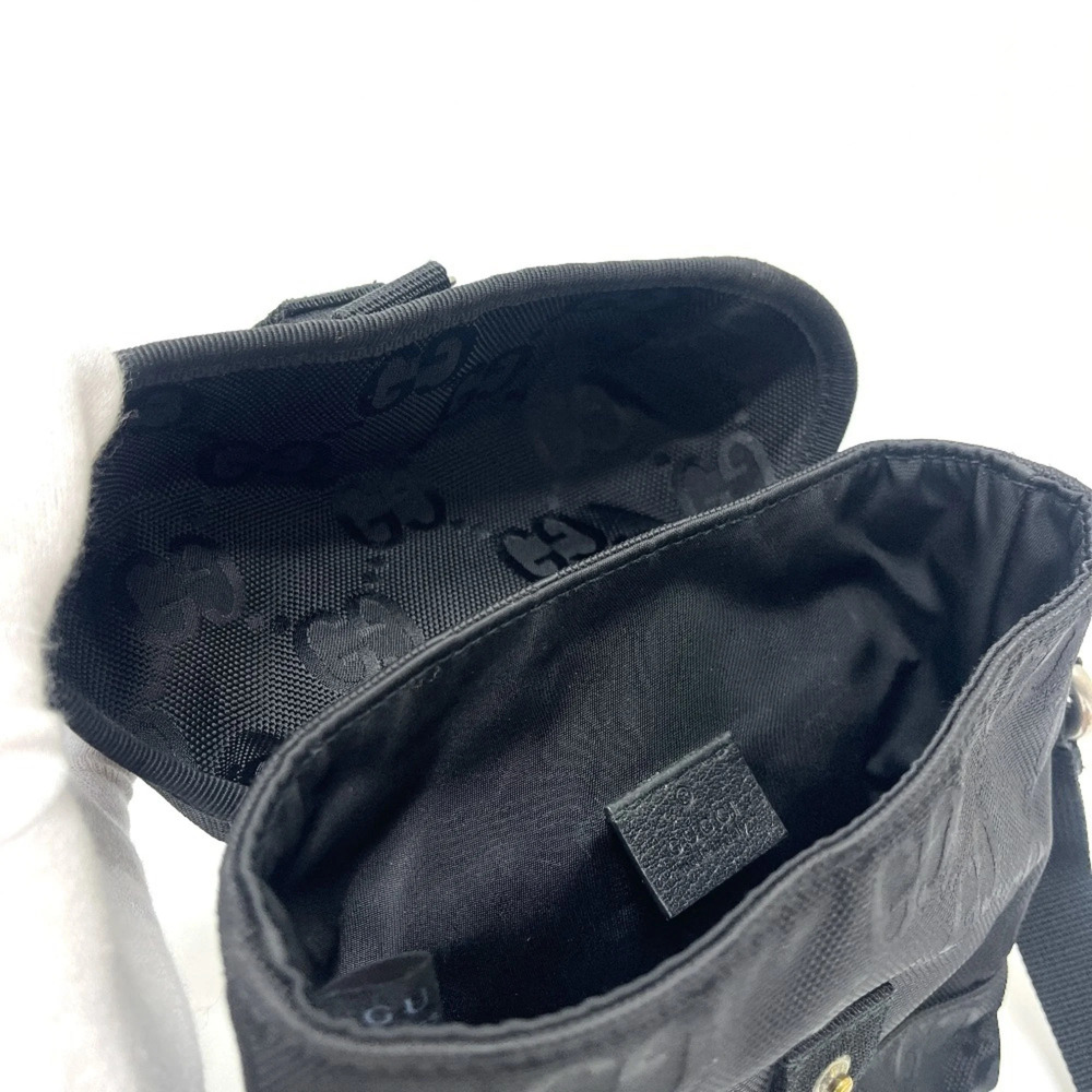 GUCCI Authentic Black Leather Messenger Shoulder Bag - Picture 15 of 16